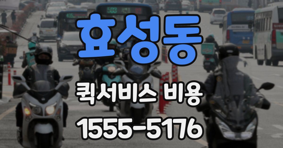 효성동 퀵서비스 비용
