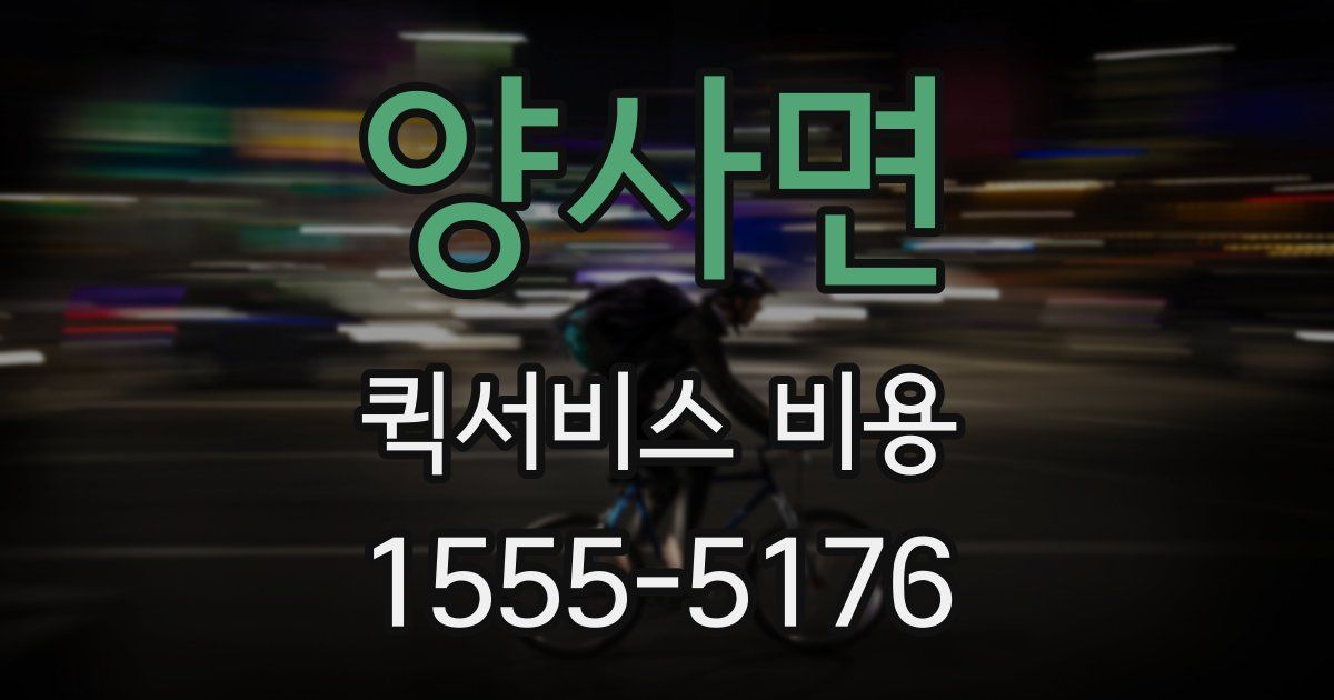 양사면 퀵서비스 비용