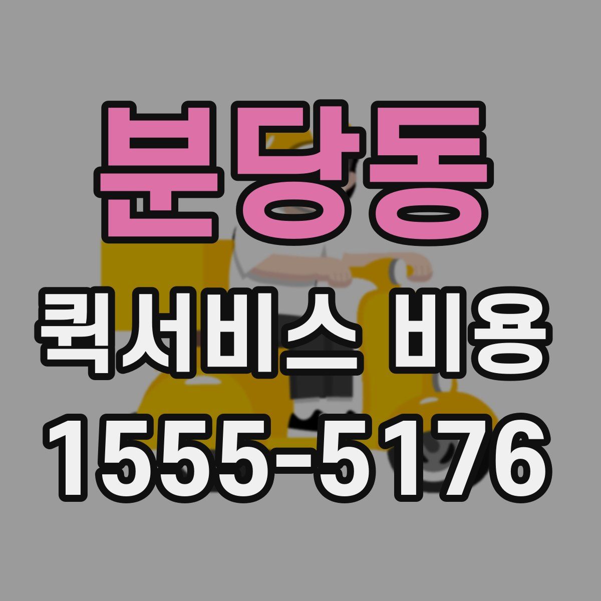 분당동 퀵서비스 비용