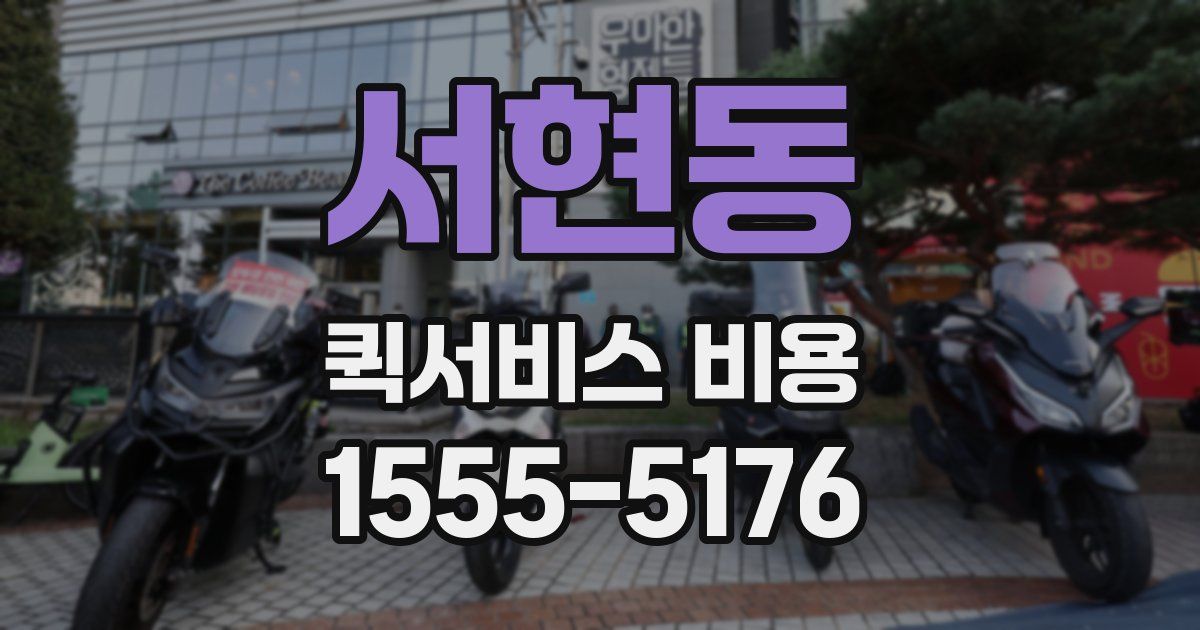 서현동 퀵서비스 비용