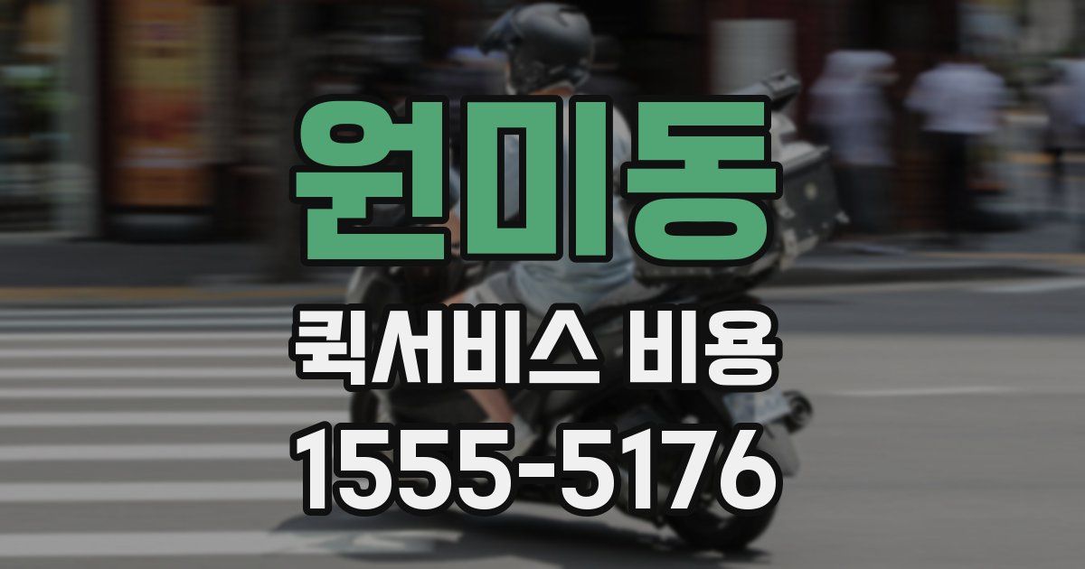 원미동 퀵서비스 비용