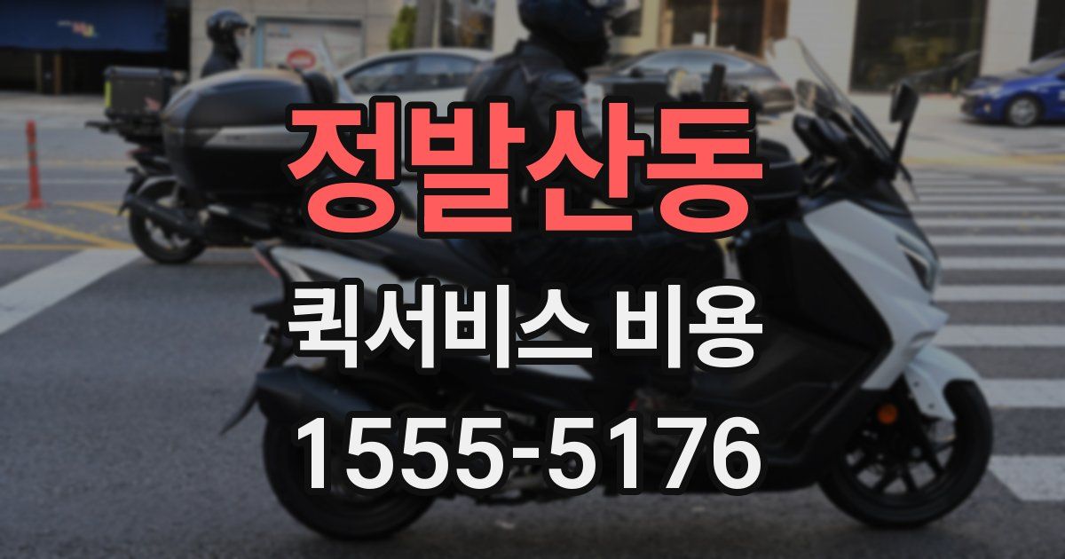 정발산동 퀵서비스 비용