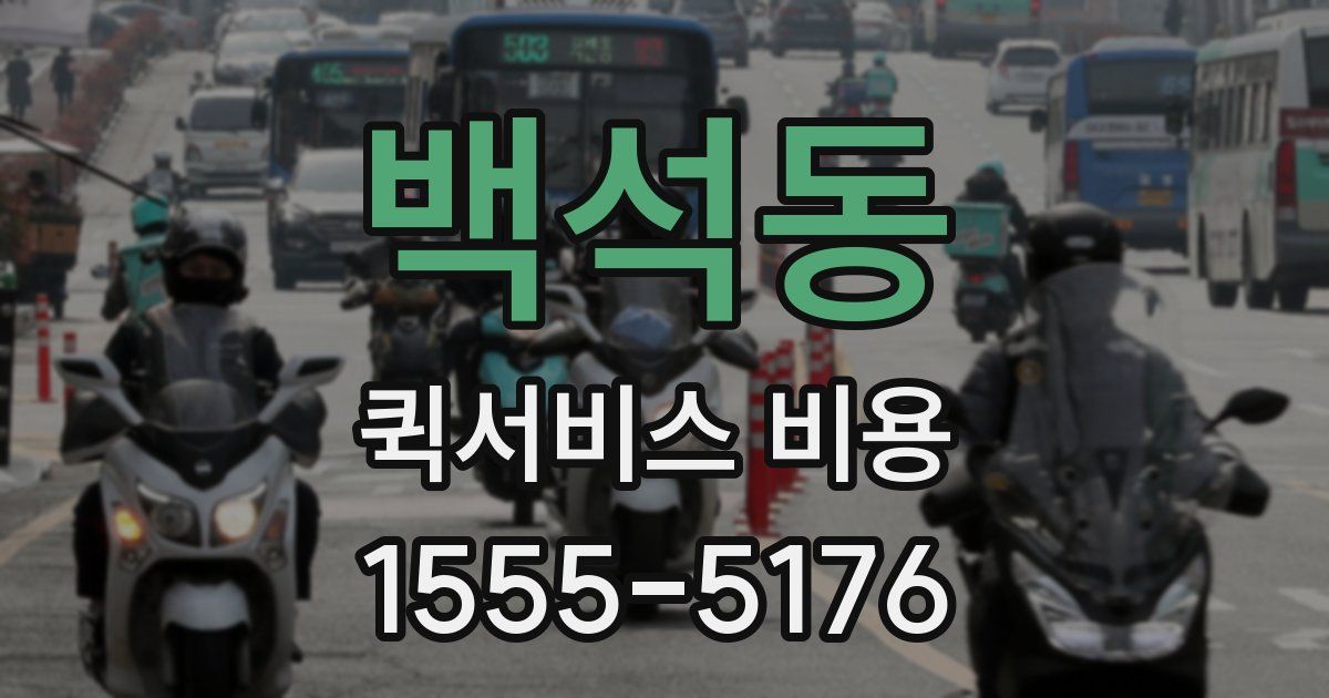 백석동 퀵서비스 비용