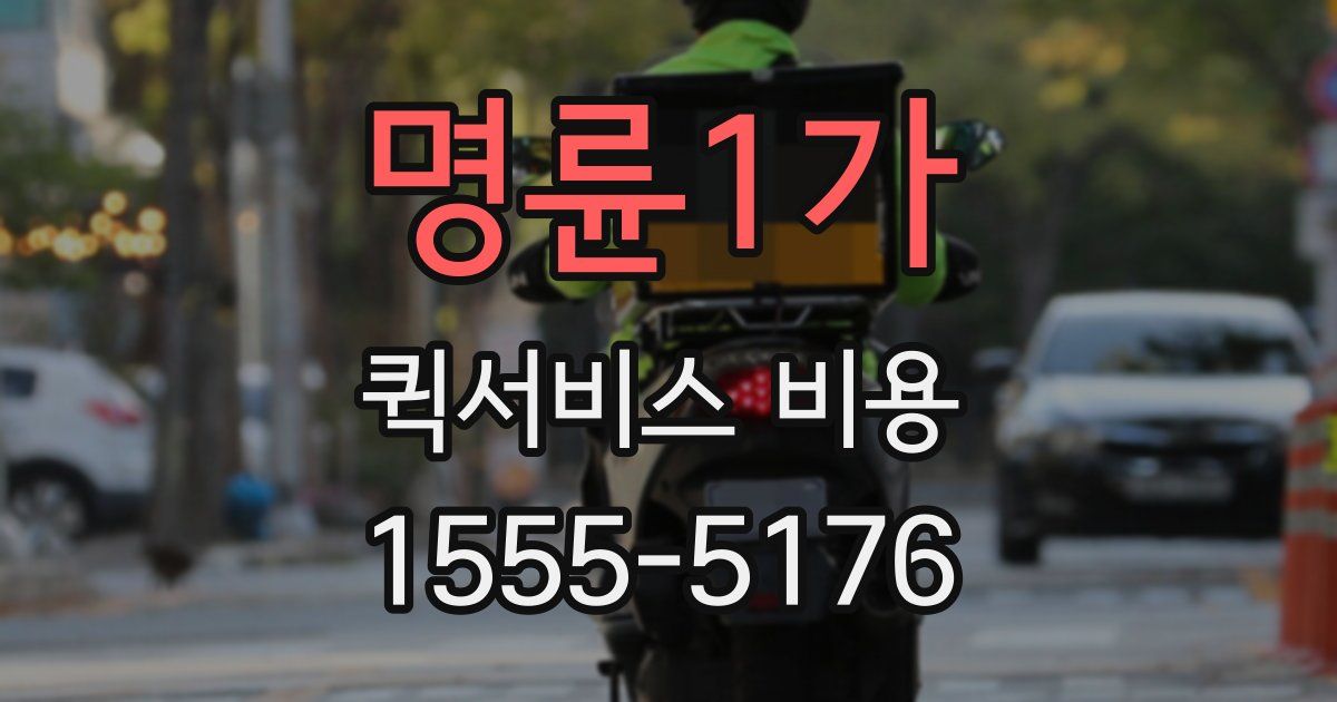 명륜1가 퀵서비스 비용