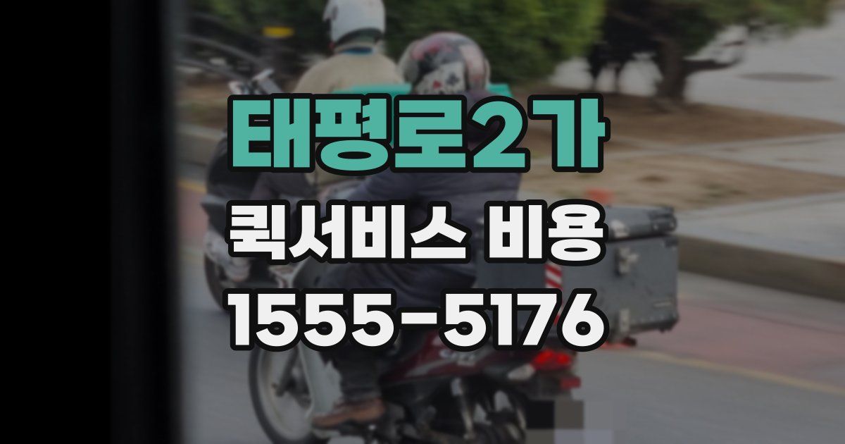 태평로2가 퀵서비스 비용
