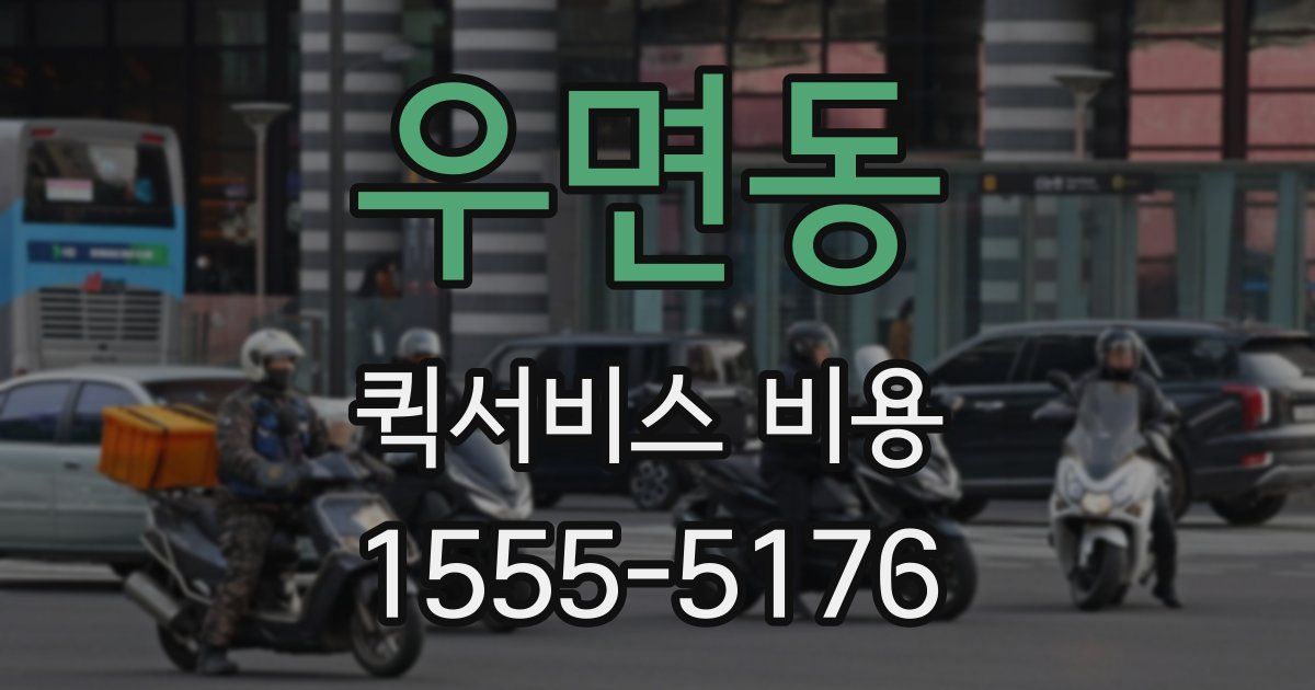 우면동 퀵서비스 비용