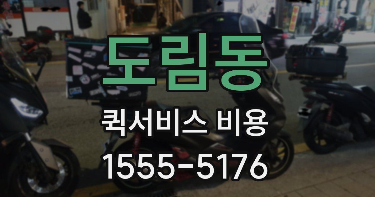 도림동 퀵서비스 비용