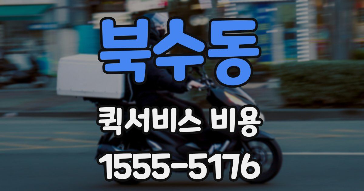 북수동 퀵서비스 비용
