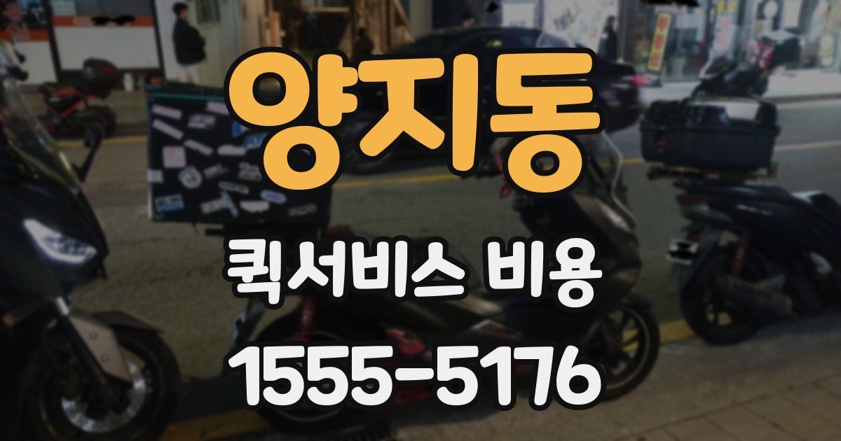양지동 퀵서비스 비용