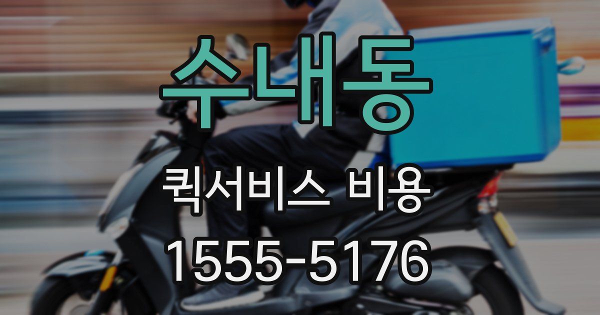수내동 퀵서비스 비용