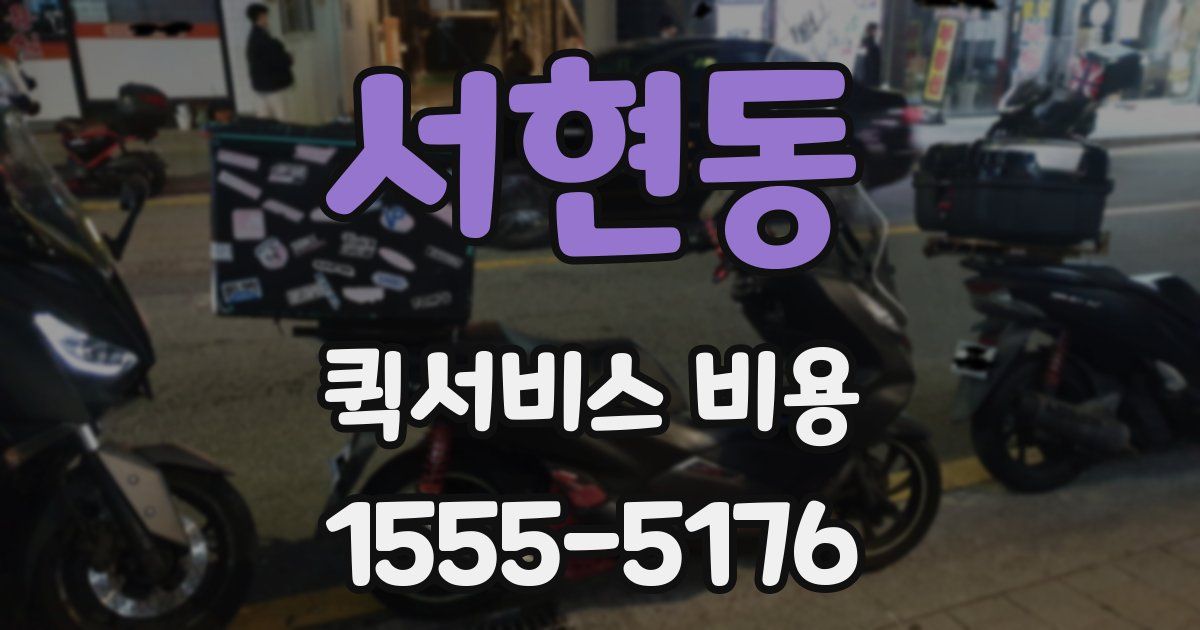 서현동 퀵서비스 비용