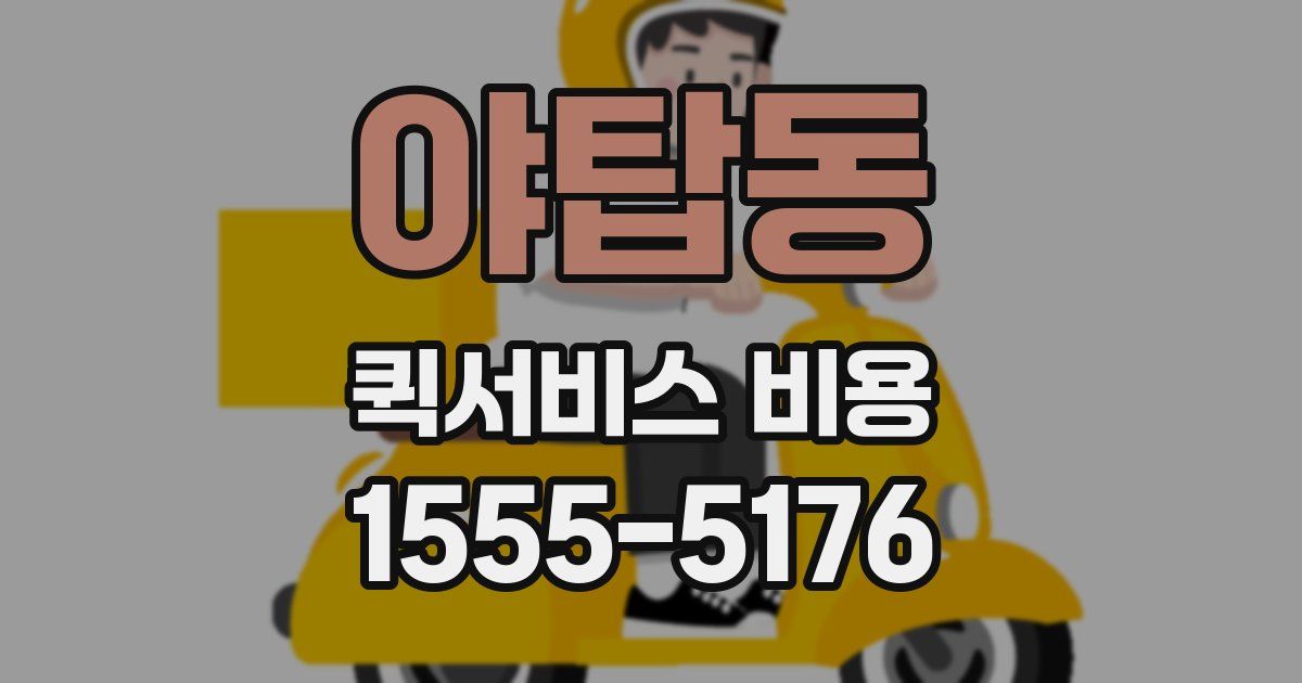 야탑동 퀵서비스 비용
