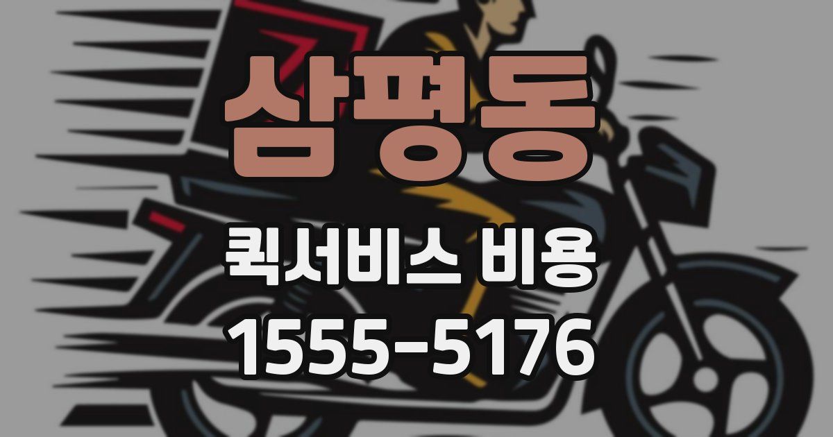 삼평동 퀵서비스 비용