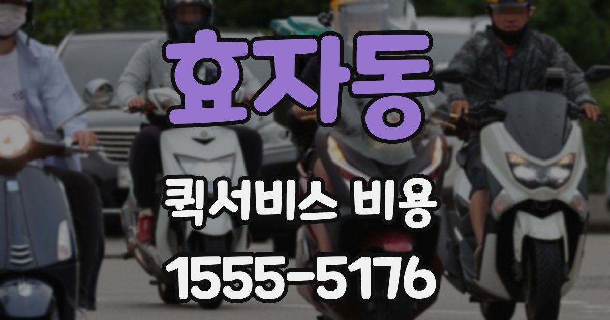 효자동 퀵서비스 비용