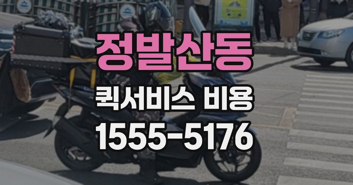 정발산동 퀵서비스 비용