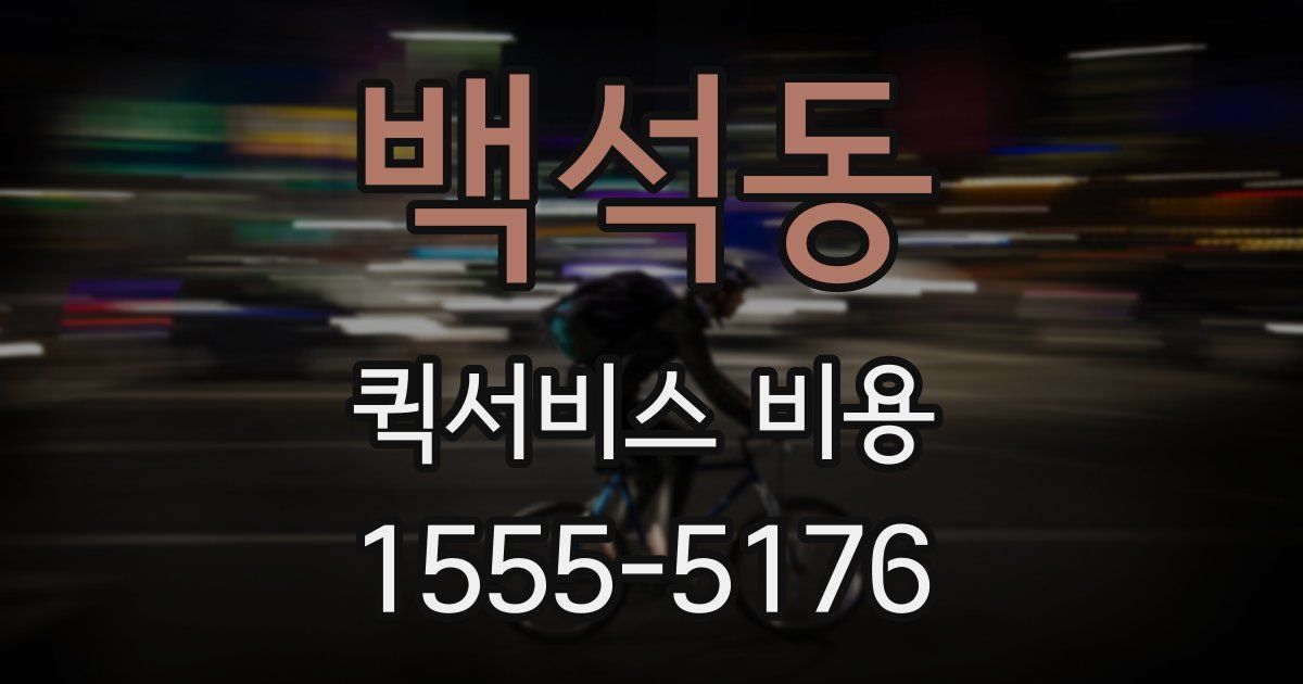 백석동 퀵서비스 비용