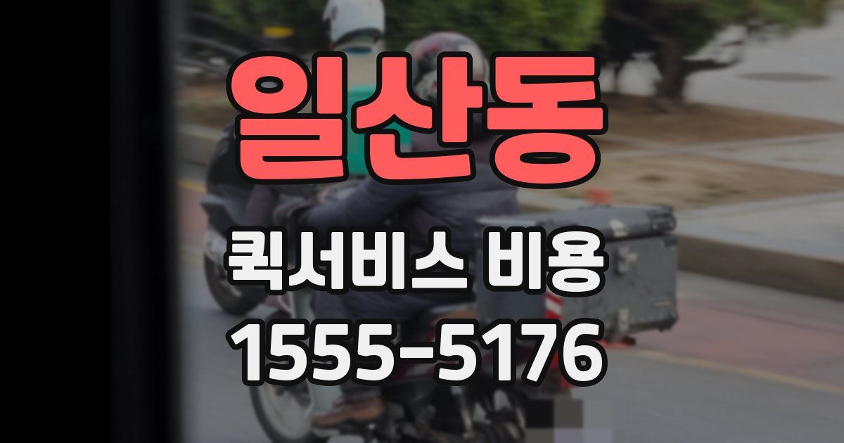 일산동 퀵서비스 비용