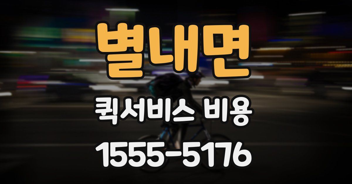 별내면 퀵서비스 비용
