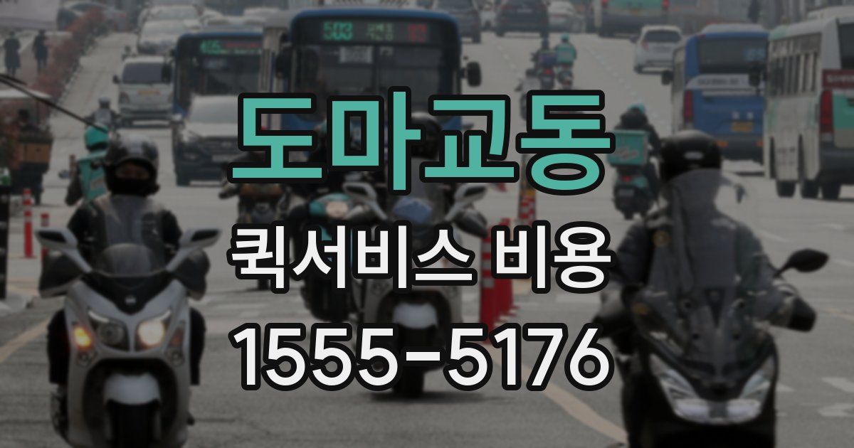 도마교동 퀵서비스 비용