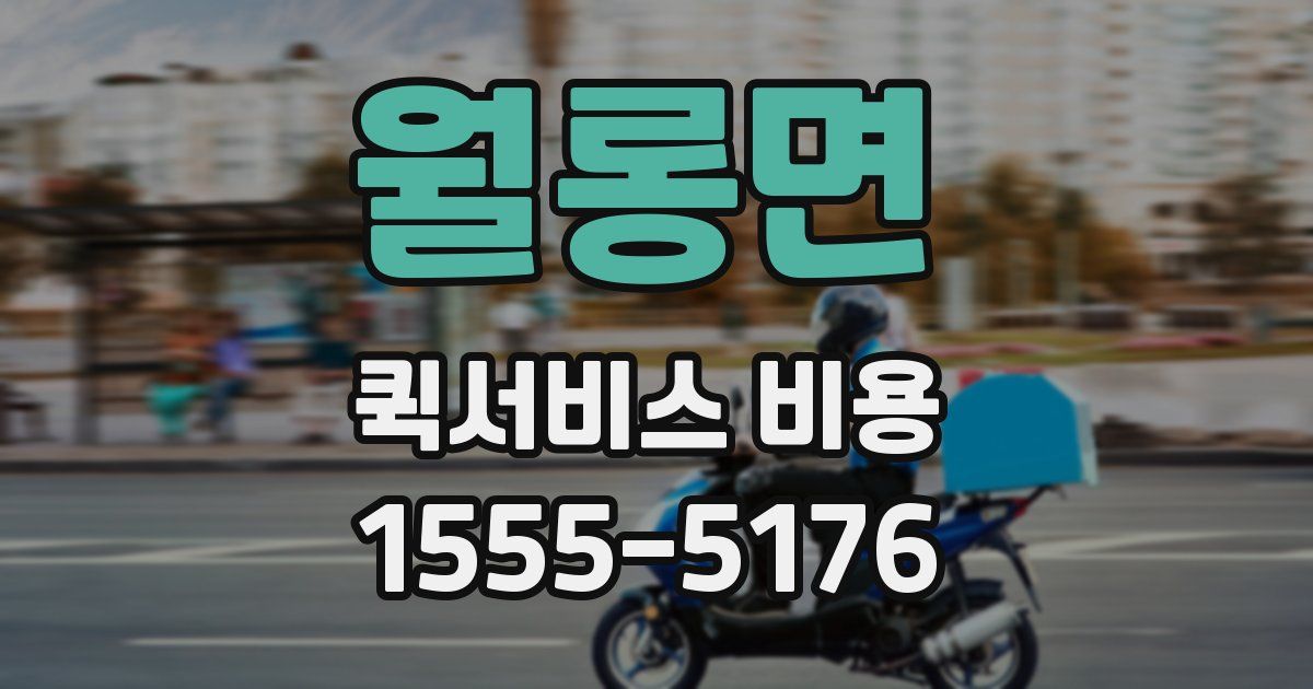 월롱면 퀵서비스 비용