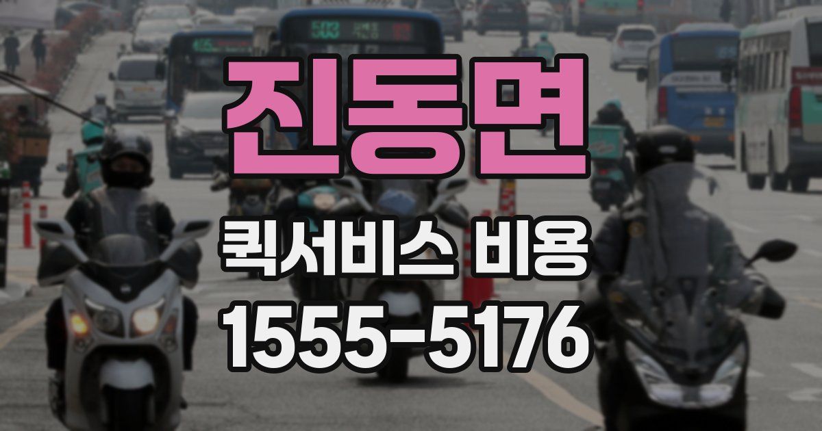 진동면 퀵서비스 비용