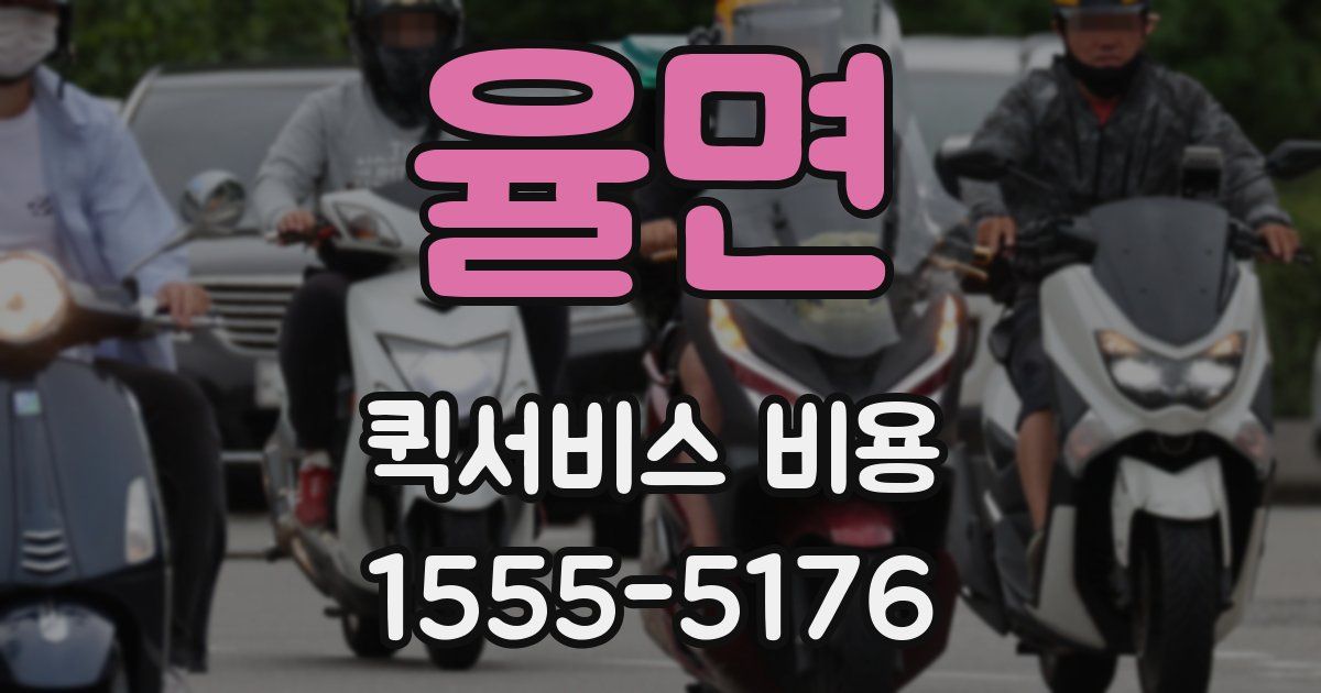 율면 퀵서비스 비용