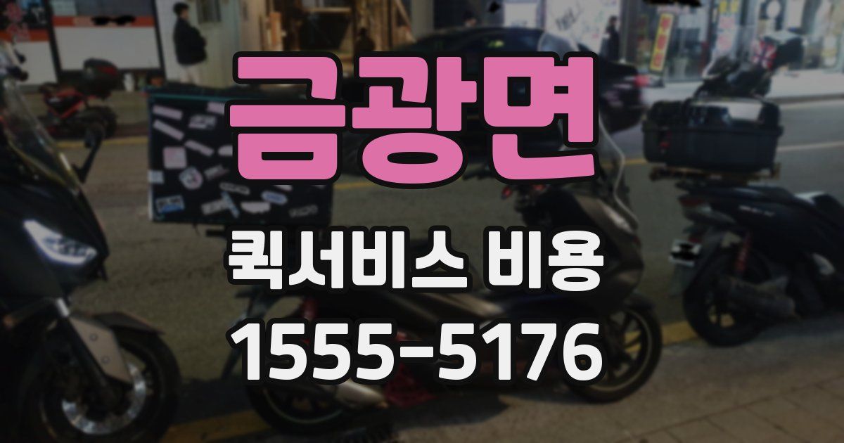 금광면 퀵서비스 비용
