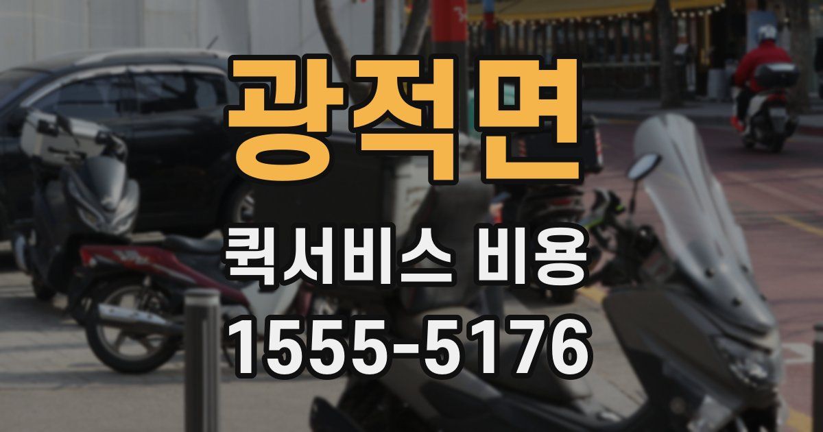광적면 퀵서비스 비용