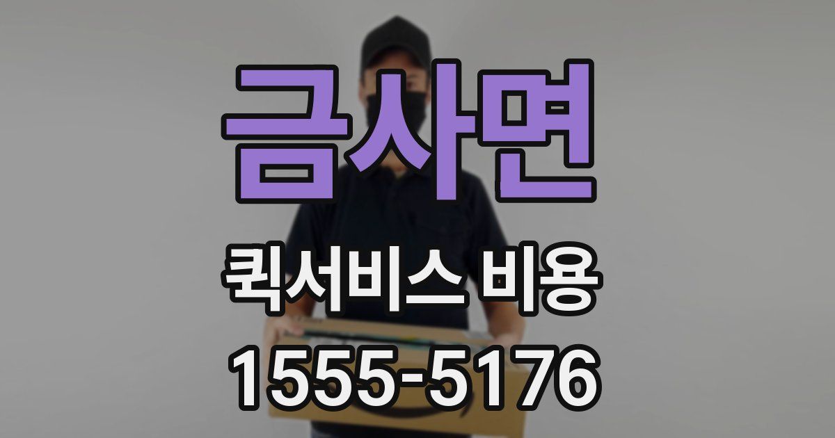 금사면 퀵서비스 비용