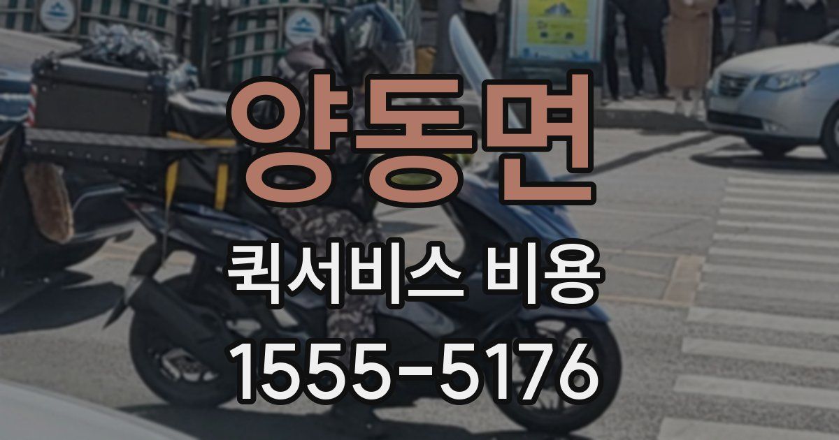 양동면 퀵서비스 비용