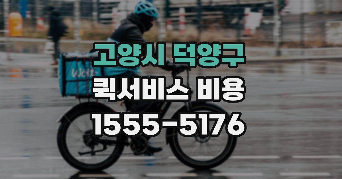 고양시 덕양구 퀵서비스 비용