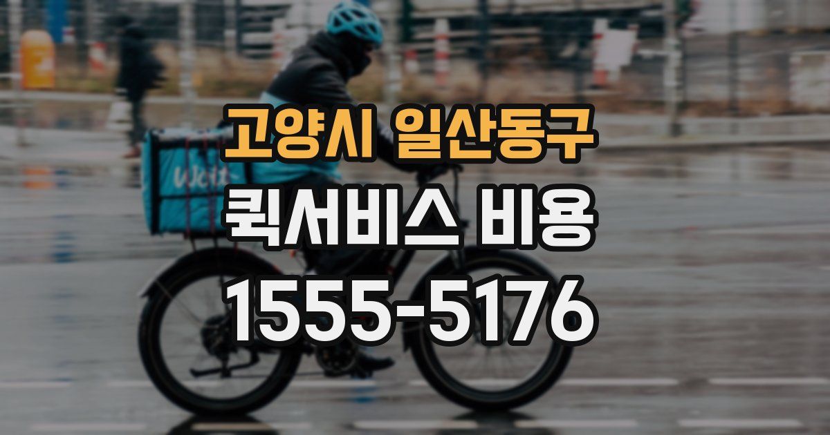 고양시 일산동구 퀵서비스 비용