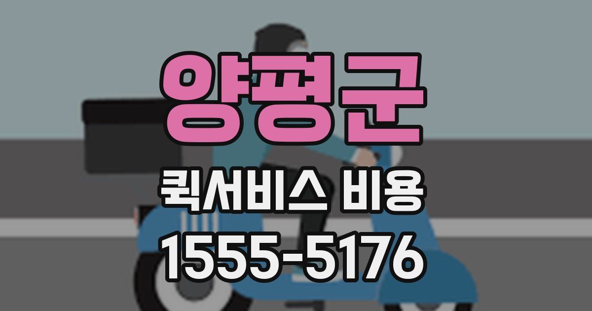 양평군 퀵서비스 비용