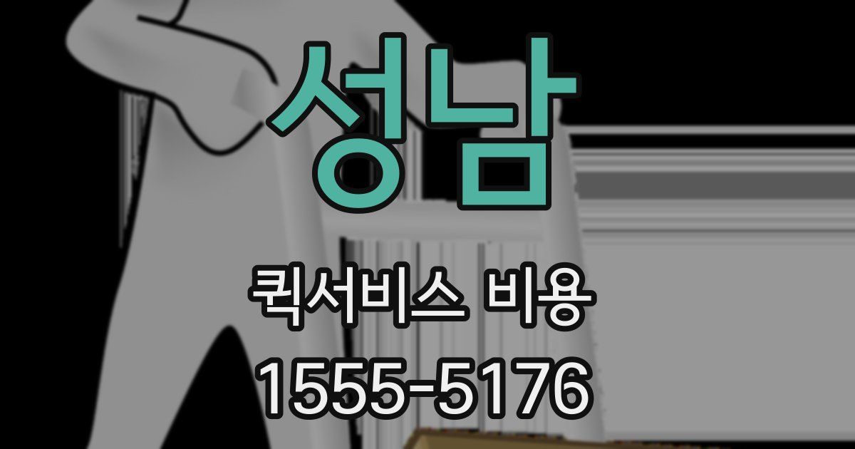 성남 퀵서비스 비용