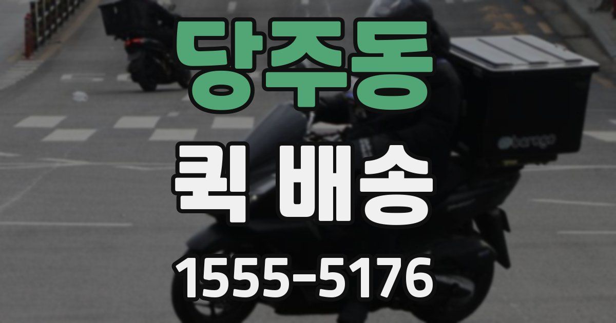 당주동 퀵 배송