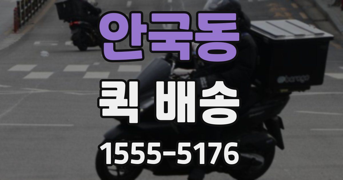 안국동 퀵 배송