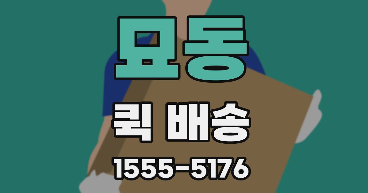 묘동 퀵 배송