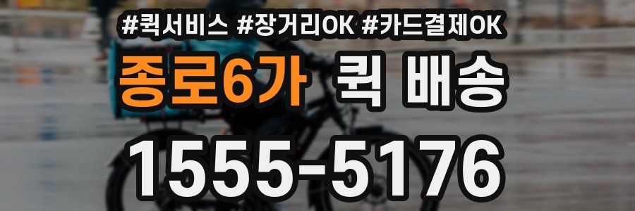 종로6가 퀵 배송