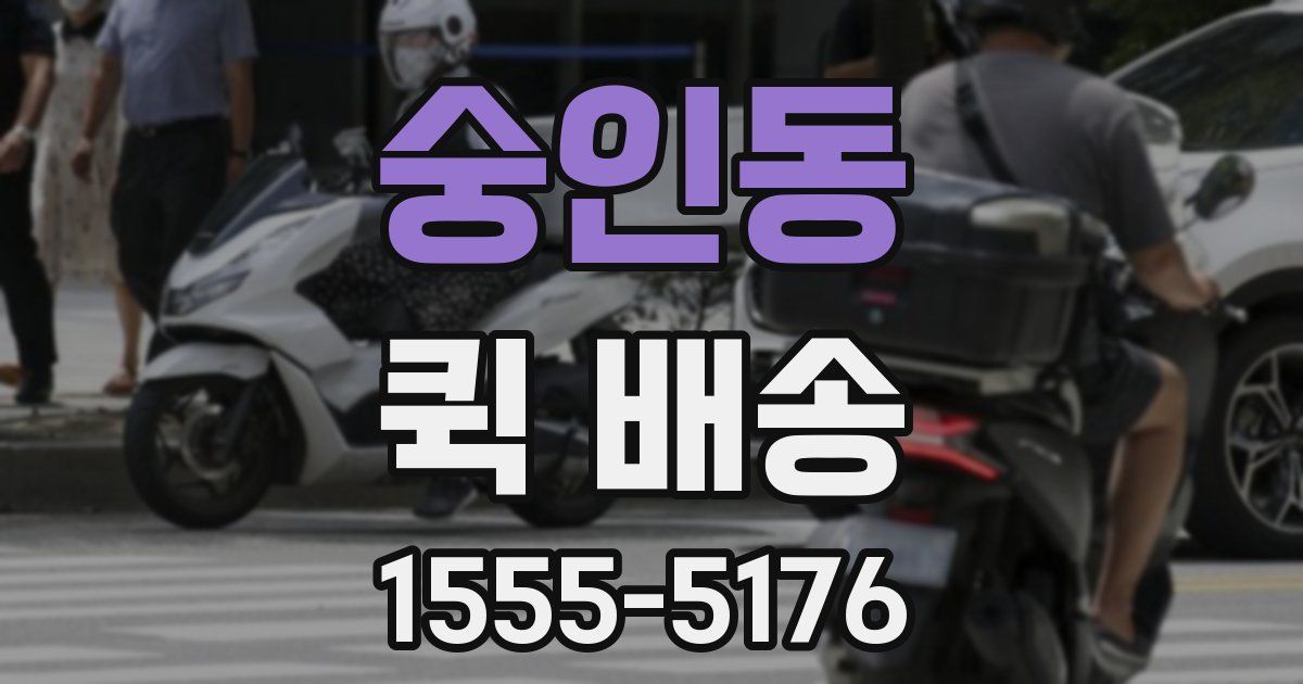 숭인동 퀵 배송