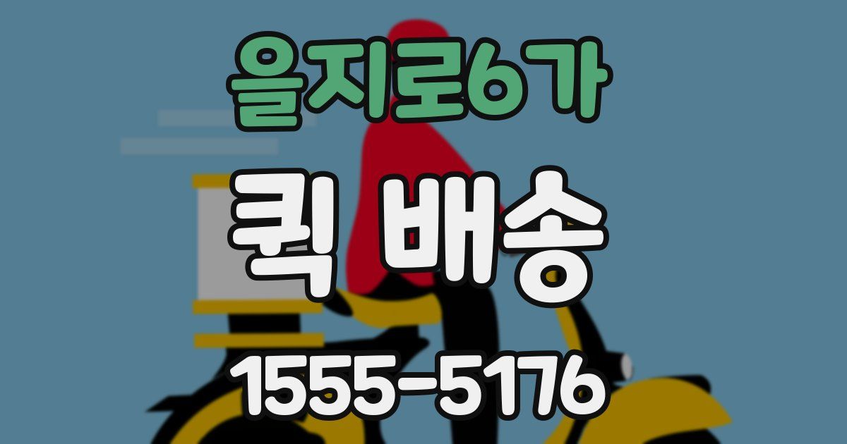 을지로6가 퀵 배송