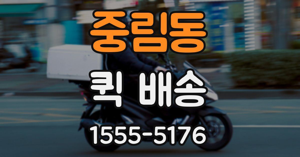 중림동 퀵 배송