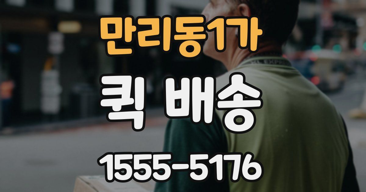 만리동1가 퀵 배송