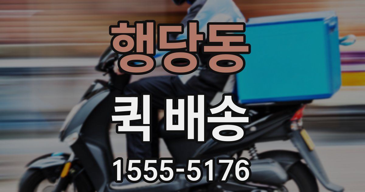 행당동 퀵 배송