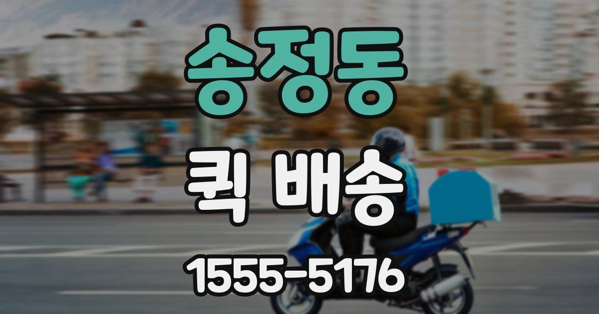 송정동 퀵 배송