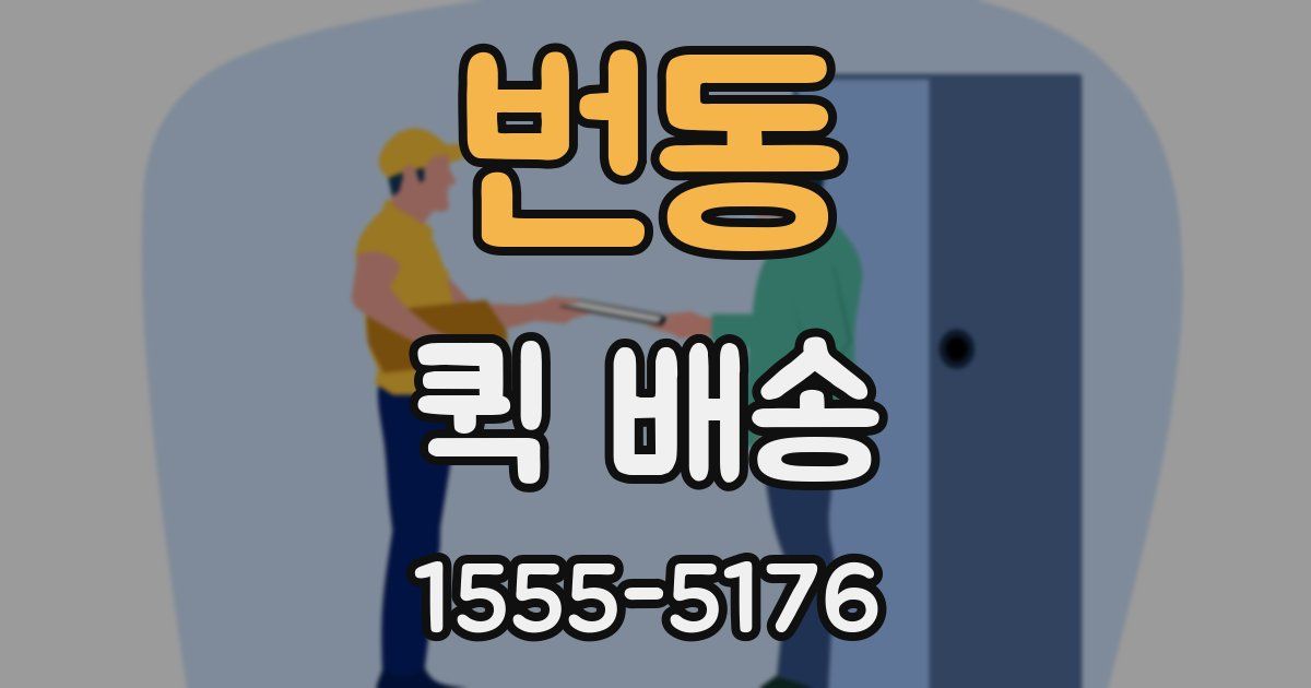 번동 퀵 배송