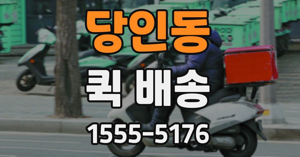 당인동 퀵 배송