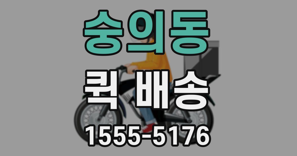 숭의동 퀵 배송