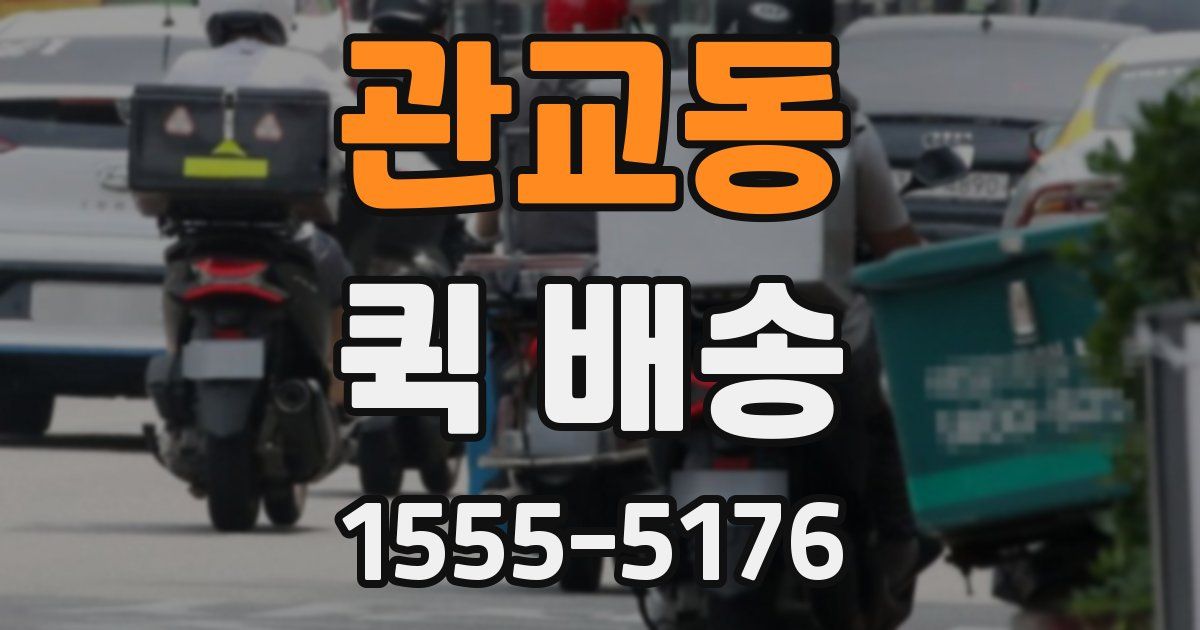 관교동 퀵 배송