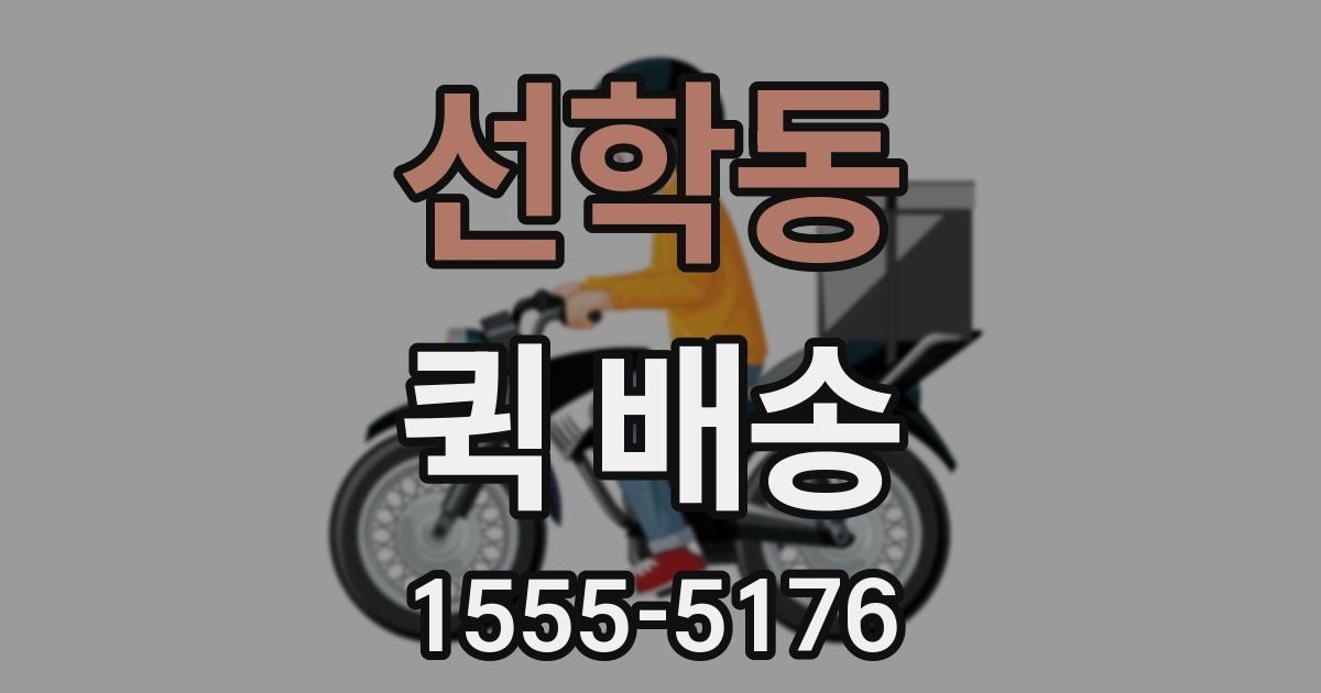 선학동 퀵 배송