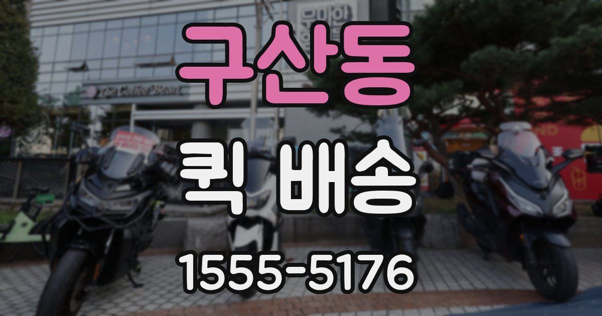 구산동 퀵 배송